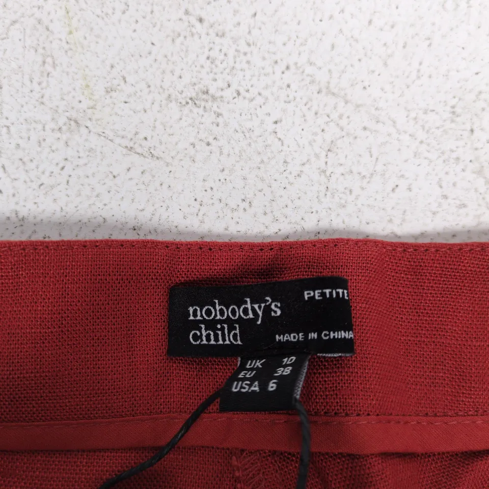 NOBODY'S CHILD PETITE RED RELAXED TROUSER – UK 10 (EU 38, USA 6)