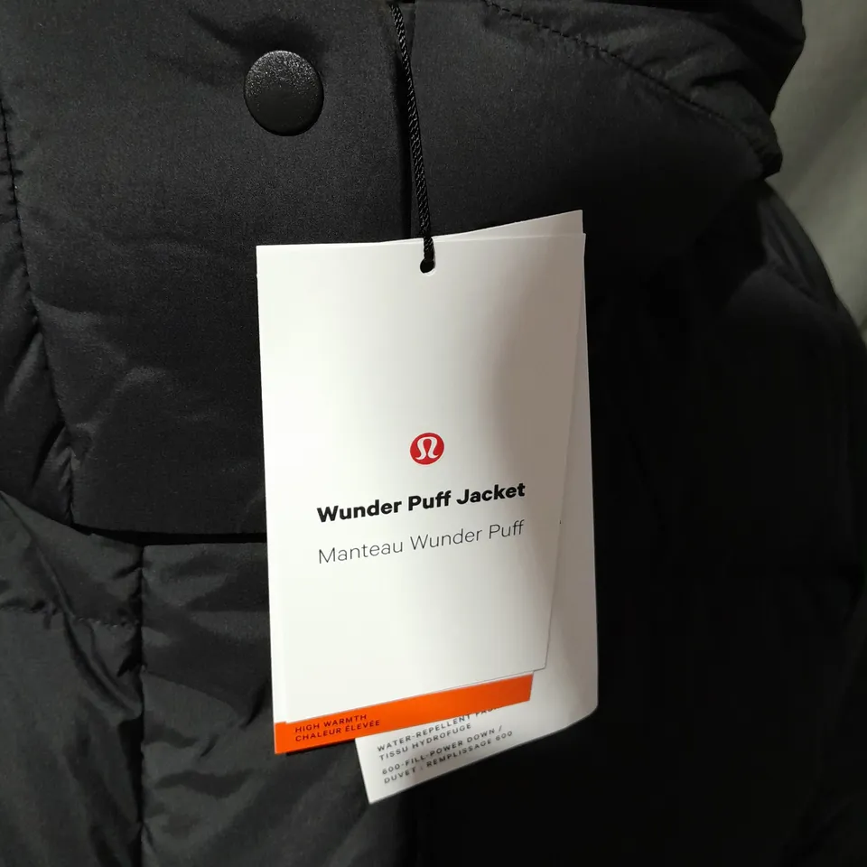 LULULEMON WUNDER PUFF JACKET IN BLACK - SIZE 6