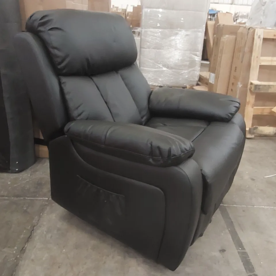 QUALITY DESIGNER FAUX LEATHER ELECTRIC RECLINING ARMCHAIR 