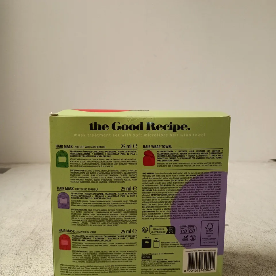 THE GOOD RECIPE HAIR MASK SET (AVOCADO, VIOLET, STRAWBERRY) – BOXED