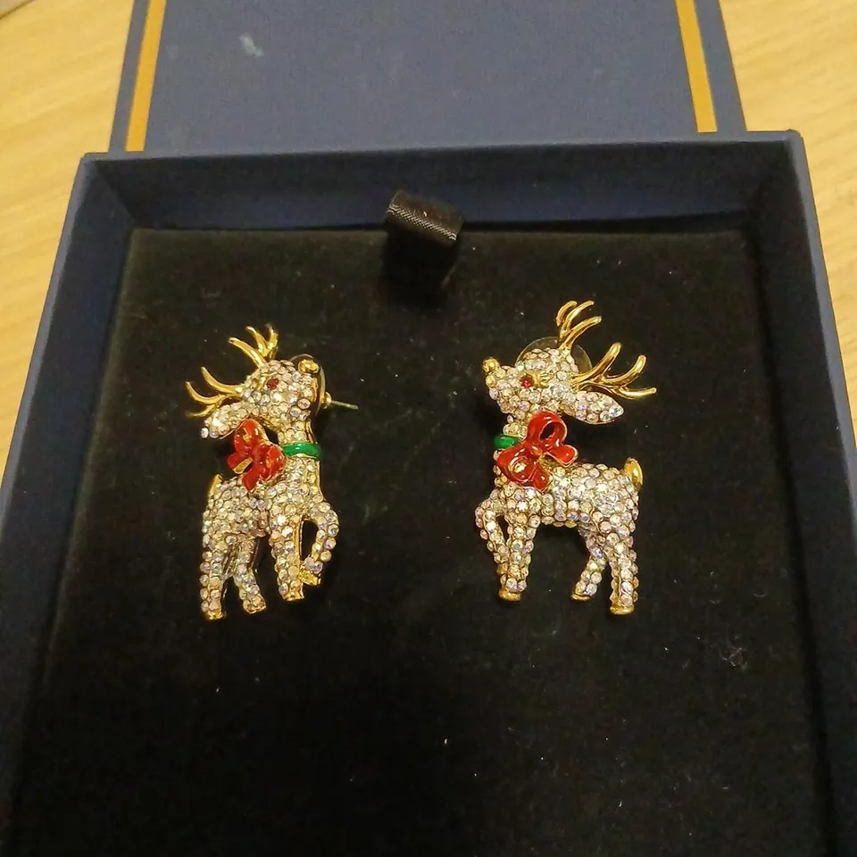 BUTLER & WILSON REINDEER EARRINGS 