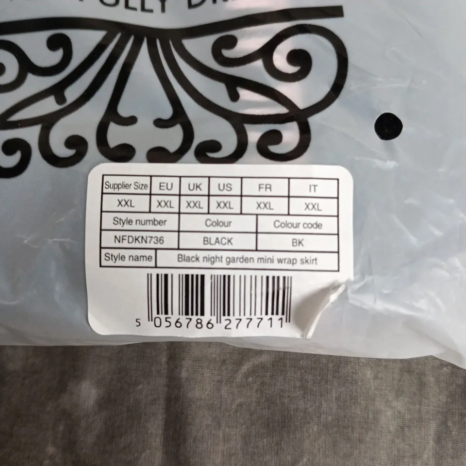BAGGED NEVER FULLY DRESSED BLACK NIGHT GARDEN MINI WRAP SKIRT – UK XXL