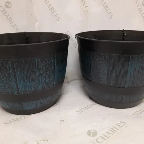 GRUMPY GARDENER SET OF 2 WHISKEY BARREL HANGING BASKETS