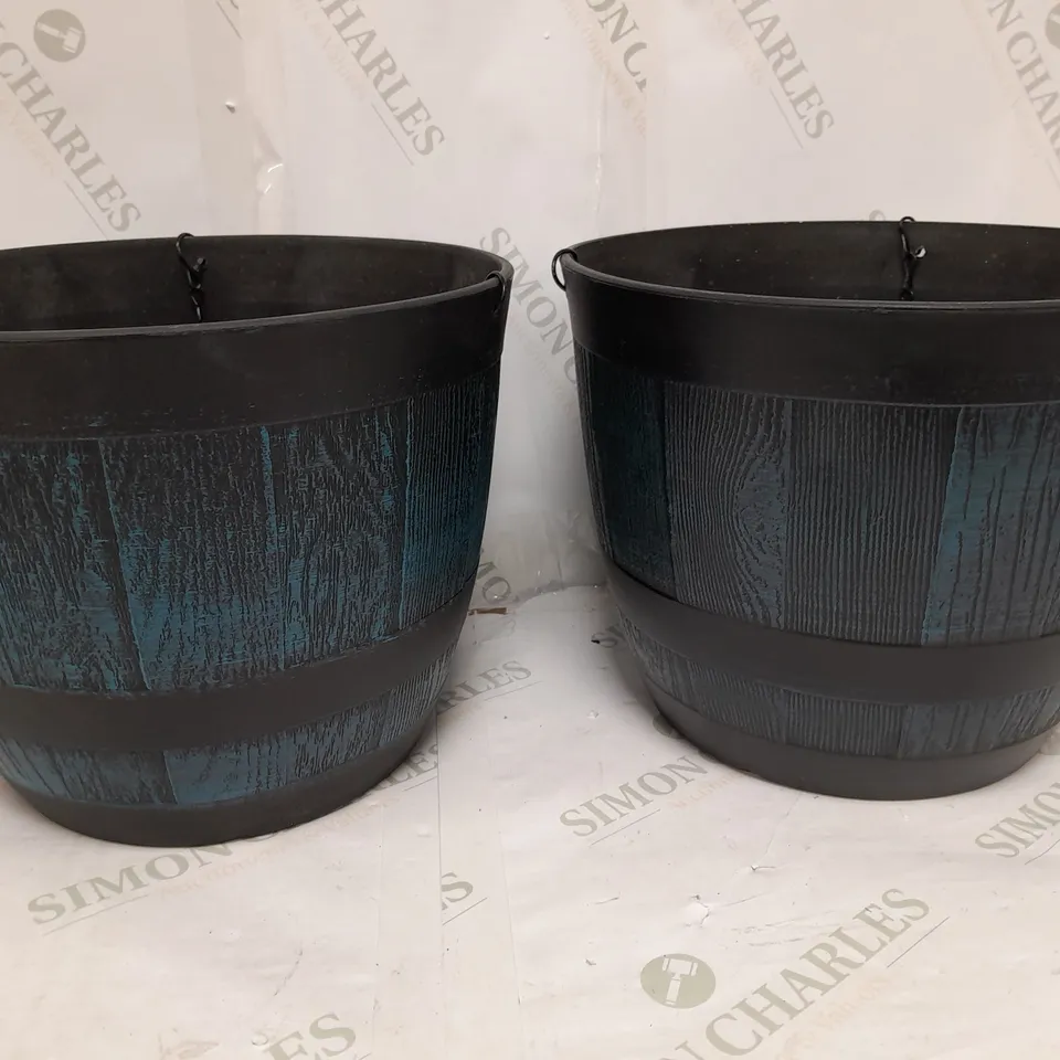 GRUMPY GARDENER SET OF 2 WHISKEY BARREL HANGING BASKETS