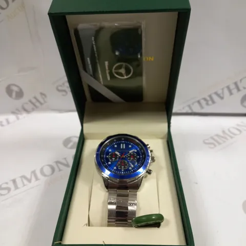 BOXED MANN EGERTON COUNTERSPY STEEL BLUE WATCH