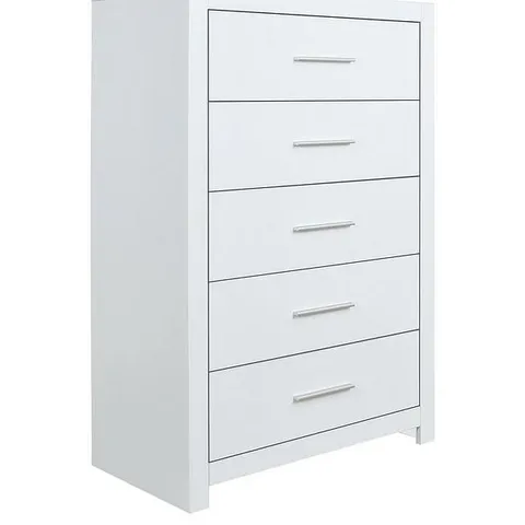 BOXED RIO 5-DRAWER CHEST - WHITE (1 BOX)