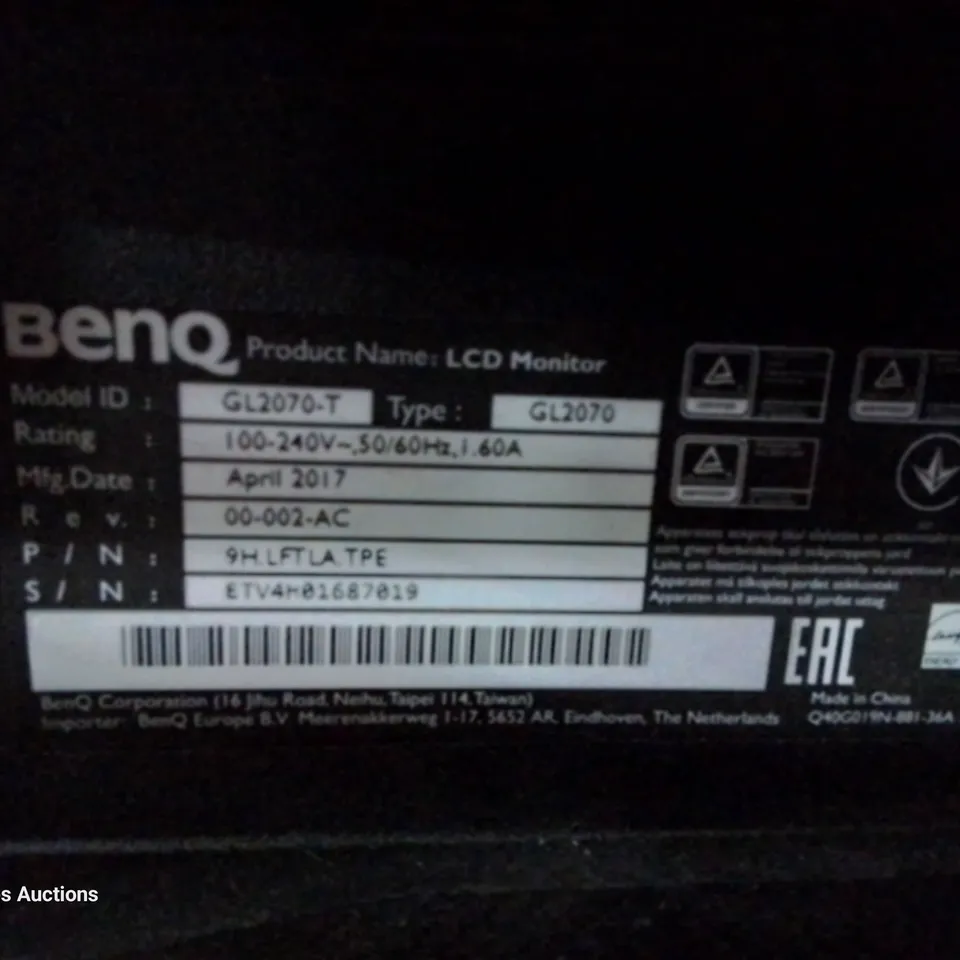 BENQ DESK TOP MONITOR WITH STAND MODEL GL2070