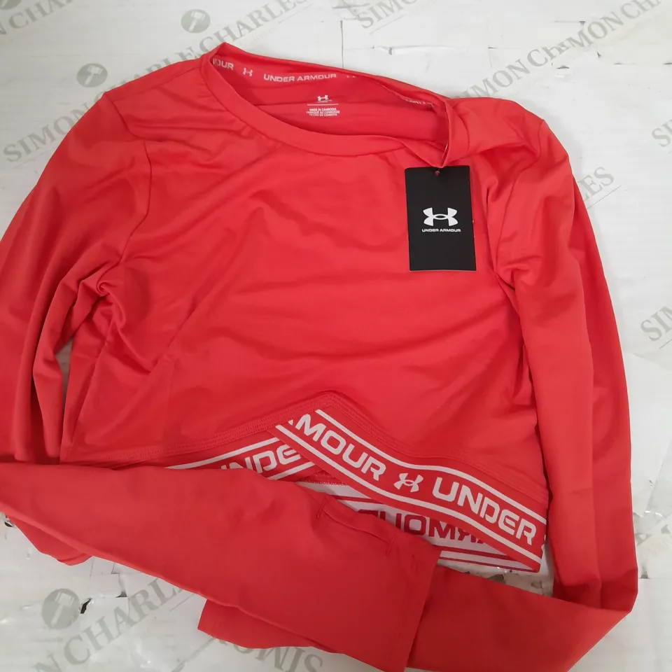 UNDER ARMOUR CROPPED RED TOP - MEDIUM