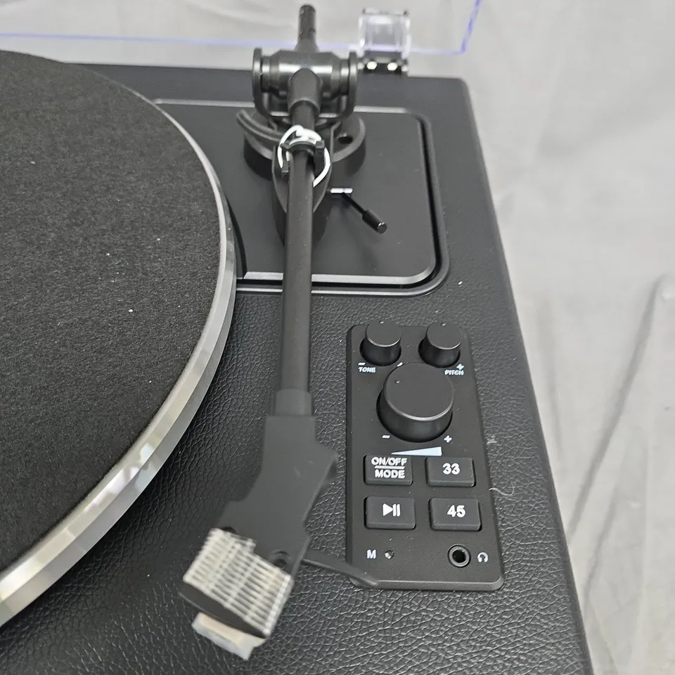 LENCO BLUETOOTH TURNTABLE WITH CLEAR DUST COVER – BLACK