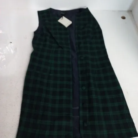 NOBODYS CHILD TAILORING GREEN ELLIE MINI DRESS IN CHECK - UK 10