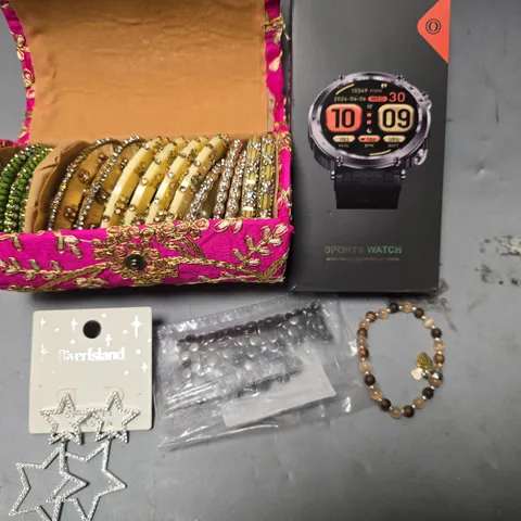 APPROXIMATELY 16 ASSORTED JEWELLERY ITEMS TO INCLUDE - WATCH , EARRINGS , BRACELET ETC