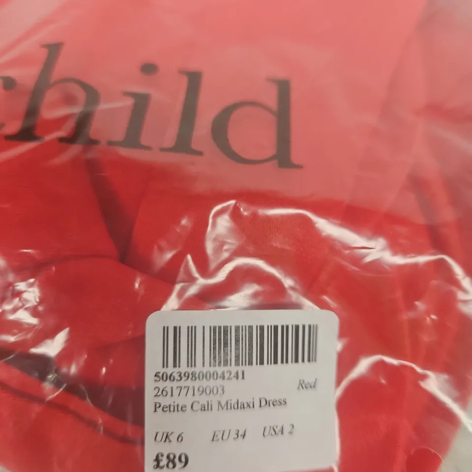 NOBODY'S CHILD PETITE CALI MIDAXI DRESS – RED, UK 6 (EU 34, US 2)