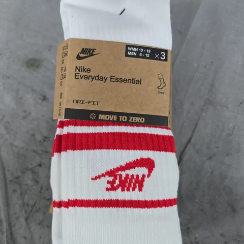 NIKE EVERYDAY ESSENTIAL CREW SOCKS – WHITE, PACK OF 3 