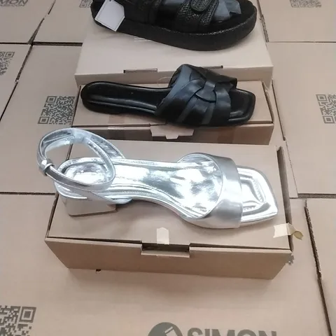 PALLET OF BRAND NEW WOMENS QUALITY DESIGNER SHOES APPROXIMATELY 100 TO INCLUDE;HEELS, SANDALS, FLIP FLOPS ETC