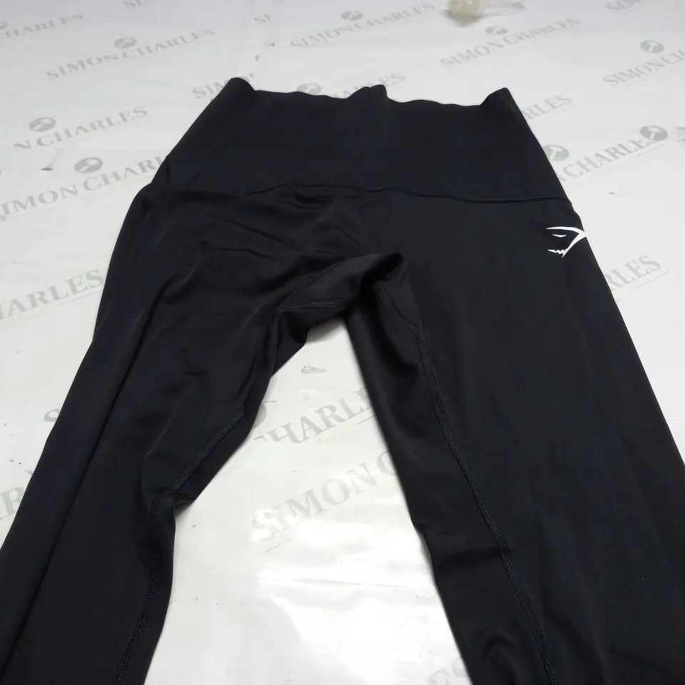 GYMSHARK WAIST SUPPORT LEGGINGS IN BLACK -  MEDIUM