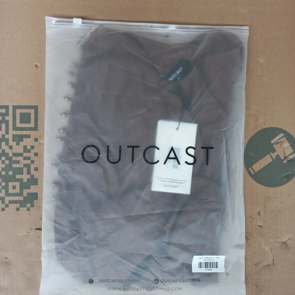 BAGGED OUTCAST MAGI MINI DRESS IN BROWN SIZE SMALL