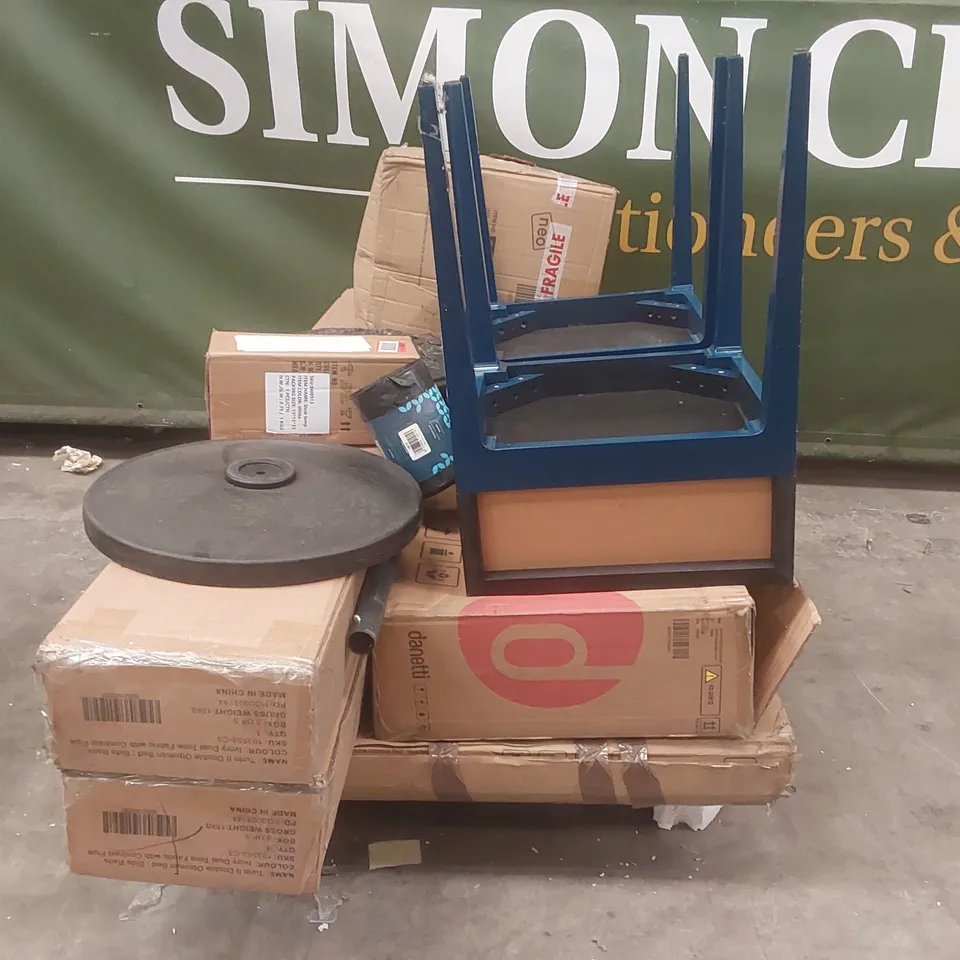 PALLET CONTAINING A LARGE QUANTITY OF ASSORTED FURNITURE PARTS ECT