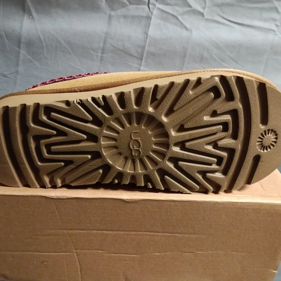 BOXED PAIR OF UGG SUEDE SLIPPERS – UK SIZE 6