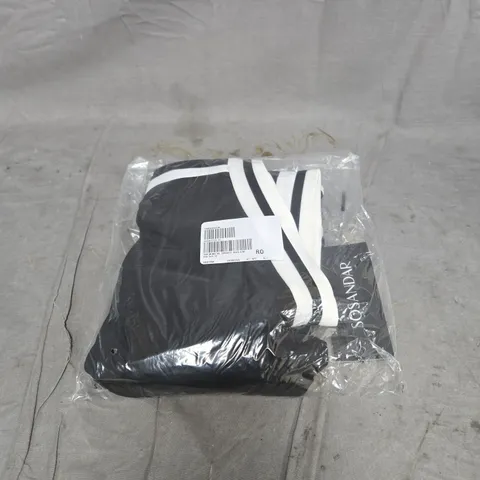 SOSANDAR MONO STRIPE WAISTBAND WIDE LEG TROUSER SIZE 12