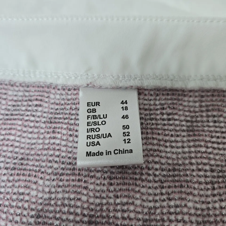 LAYERED LOOK LONG SLEEVE TOP PINK AND WHITE SIZE 18