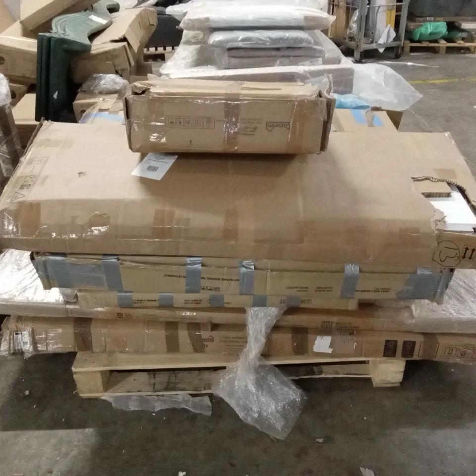 PALLET OF ASSORTED INCOMPLETE DESIGNER FURNITURE PARTS AND PIECES
