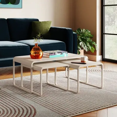 BOXED BOWIE NEST OF COFFEE TABLES - STONE (1 BOX)