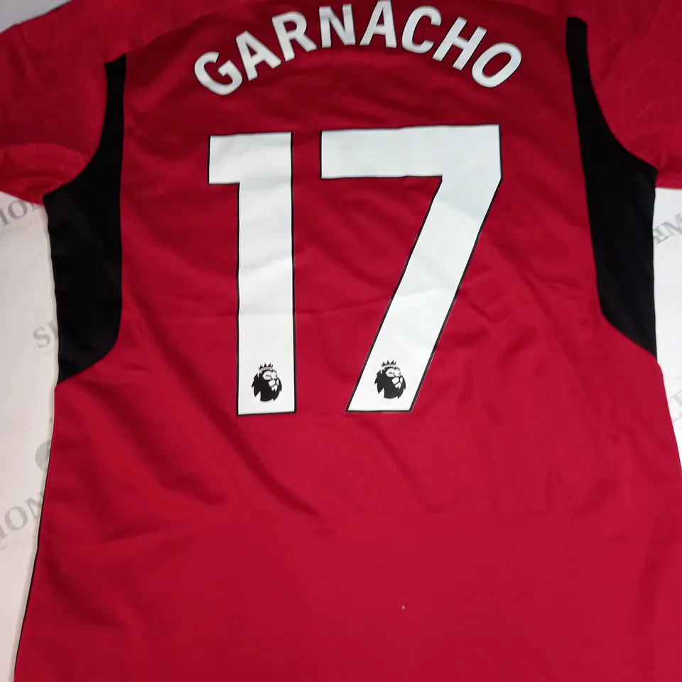 MANCHESTER UNITED FC HOME SHIRT WITH GARNACHO SIZE M