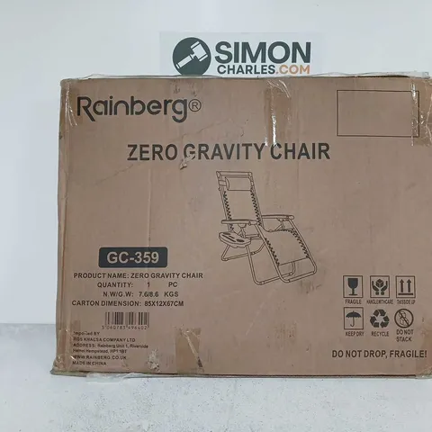 BOXED RAINBERG ZERO GRAVITY CHAIR (GC-359)