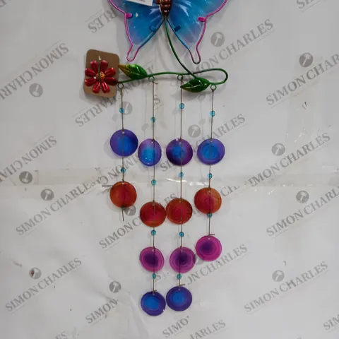 BOXED GARDEN REFLECTIONS BUTTERFLY WINDCHIME IN GREEN/BLUE/YELLOW