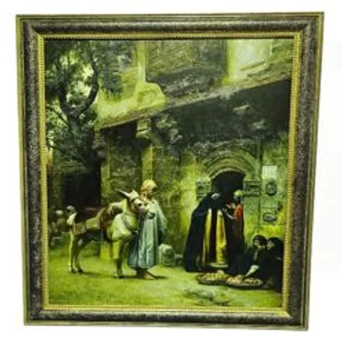 "A CAIRO STREET"  1878 OIL PAINTING