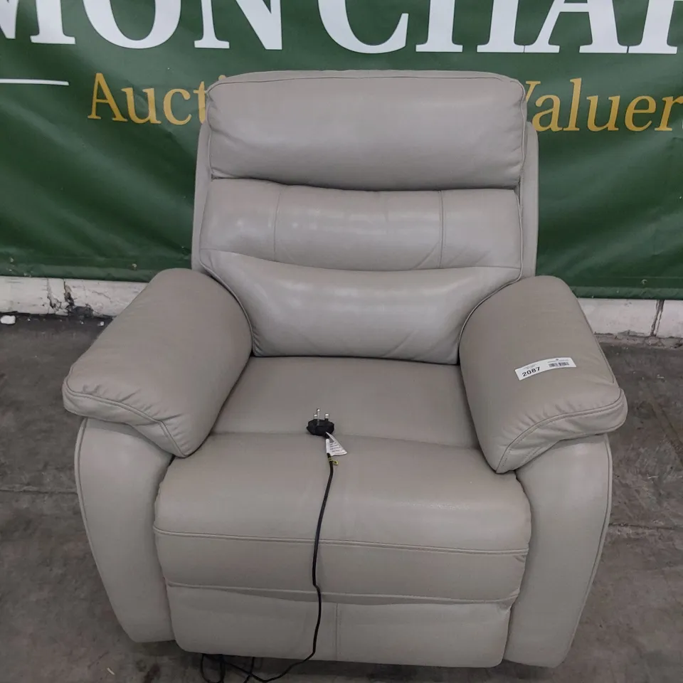 DESIGNER JAMES POWER RECLINING EASY LEAD GREY LEATHER 