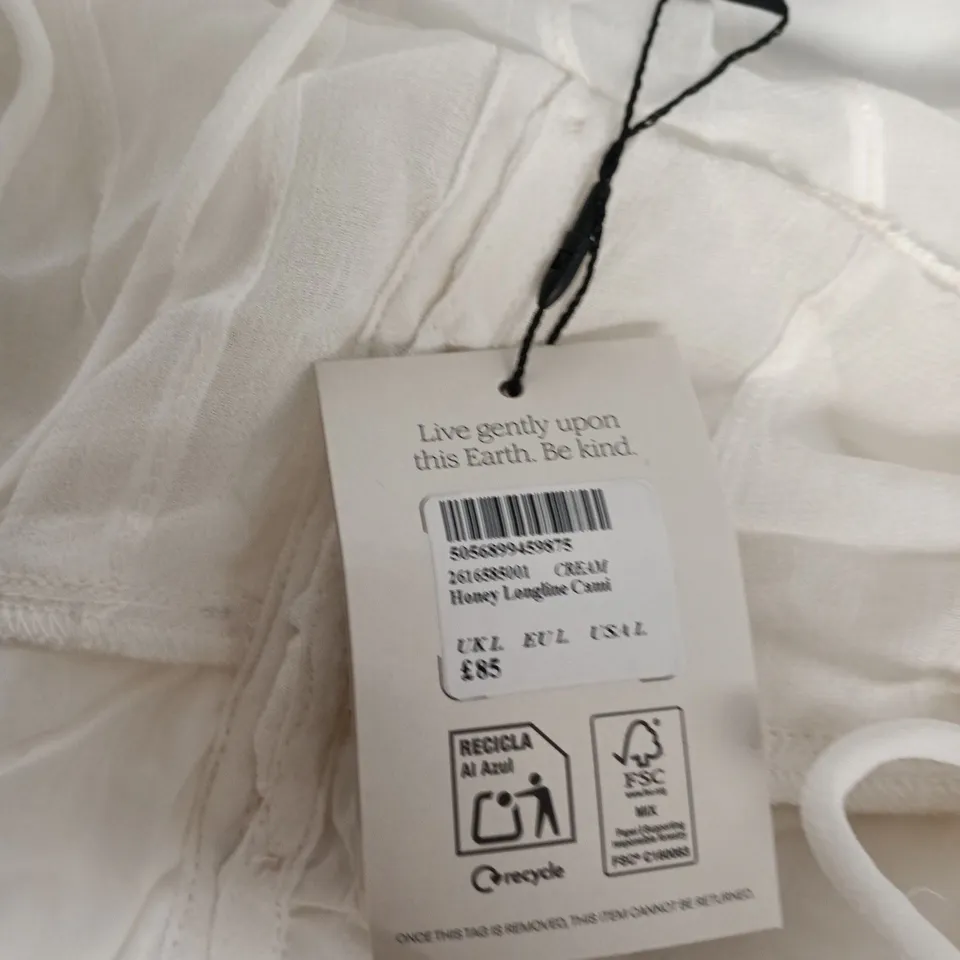 NOBODY'S CHILD WHITE LONGLINE CARDIGAN – UK L (EU L, USA L) – MADE IN INDIA