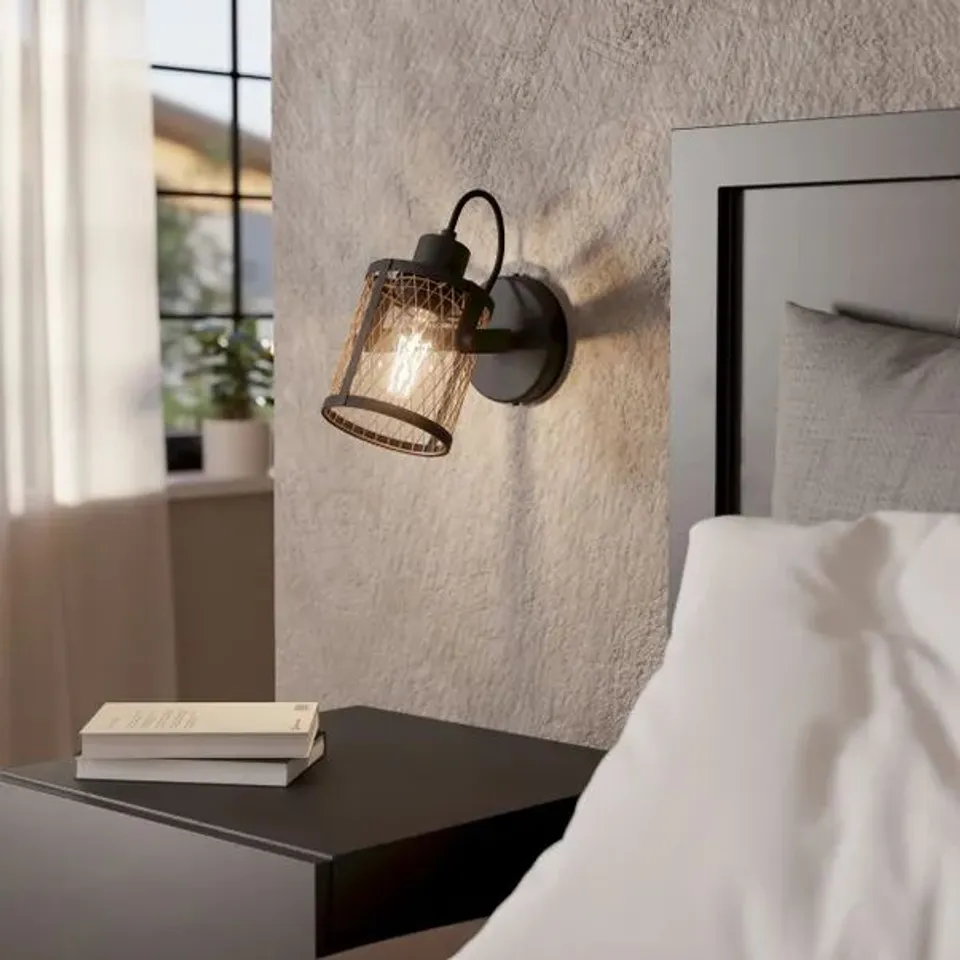 BOXED EGLO DELLOW INDUSTRIAL ADJUSTABLE WALL CEILING SPOTLIGHT