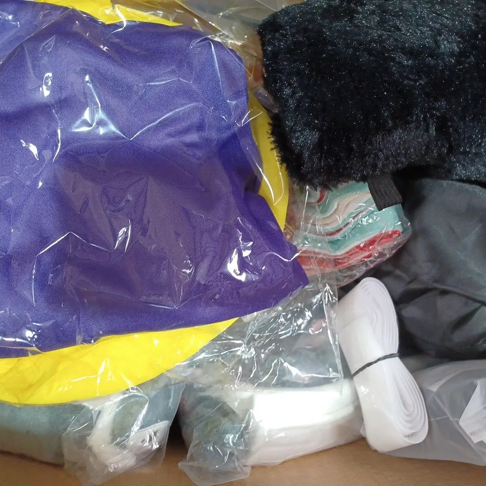 BOX OF APPROXIMATELY 10 ASSORTED HOUSEHOLD ITEMS TO INCLUDE CASTOR OIL PACK, DOG COOLING VEST, ETC