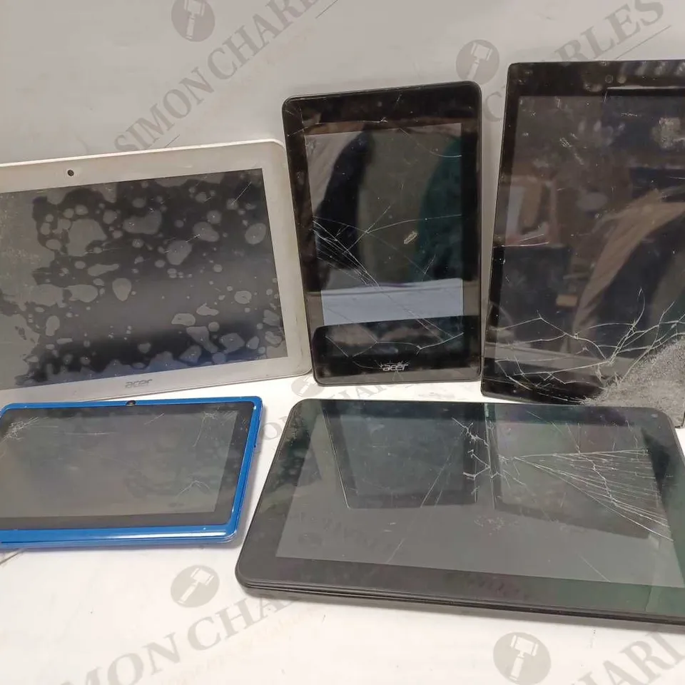 LOT OF 5 ASSORTED TABLETS TO INCLUDE ACER A1407, I-TOUCH C703, AMAZON KINDLE FIRE, ETC