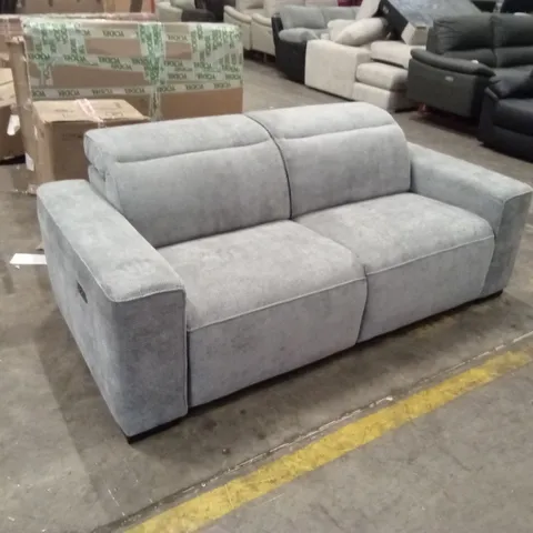 VENOSA 3 SEATER POWER RECLINER FABRIC SOFA - GREY