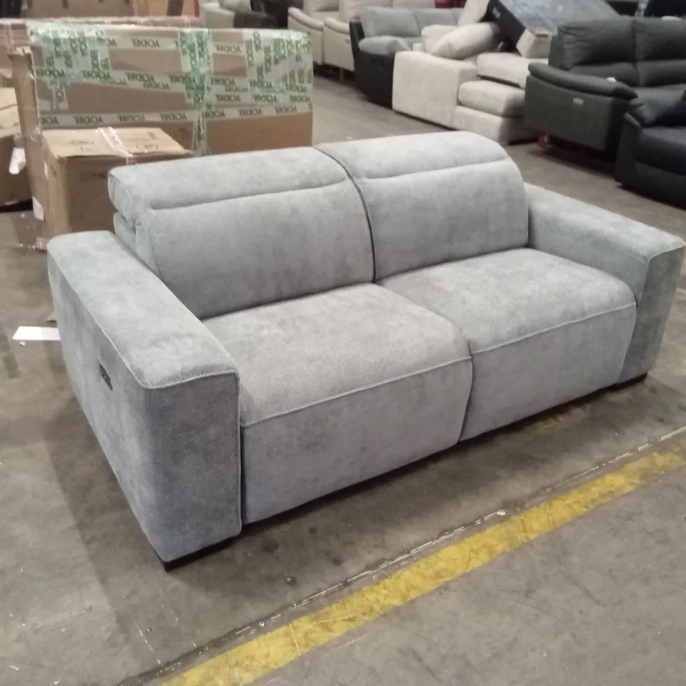 VENOSA 3 SEATER POWER RECLINER FABRIC SOFA - GREY RRP £999