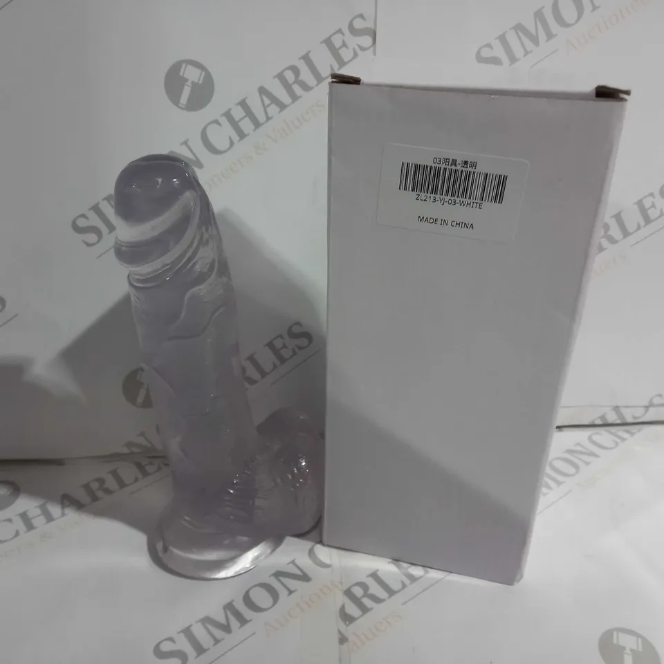 BOXED 7 INCH TRANSPARENT DILDO WITH SUCTION CUP