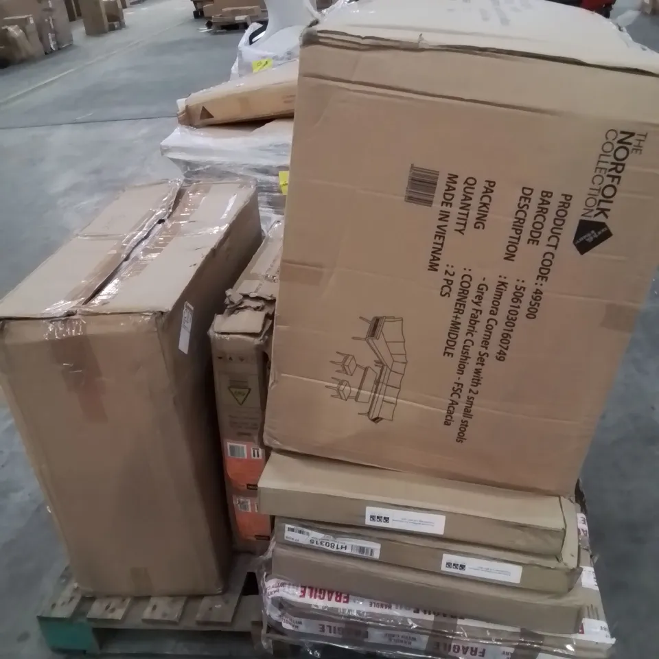 PALLET CONTAINING VARIOUS ASSORTED INCOMPLETE CUSTOMER RETURN ITEMS 