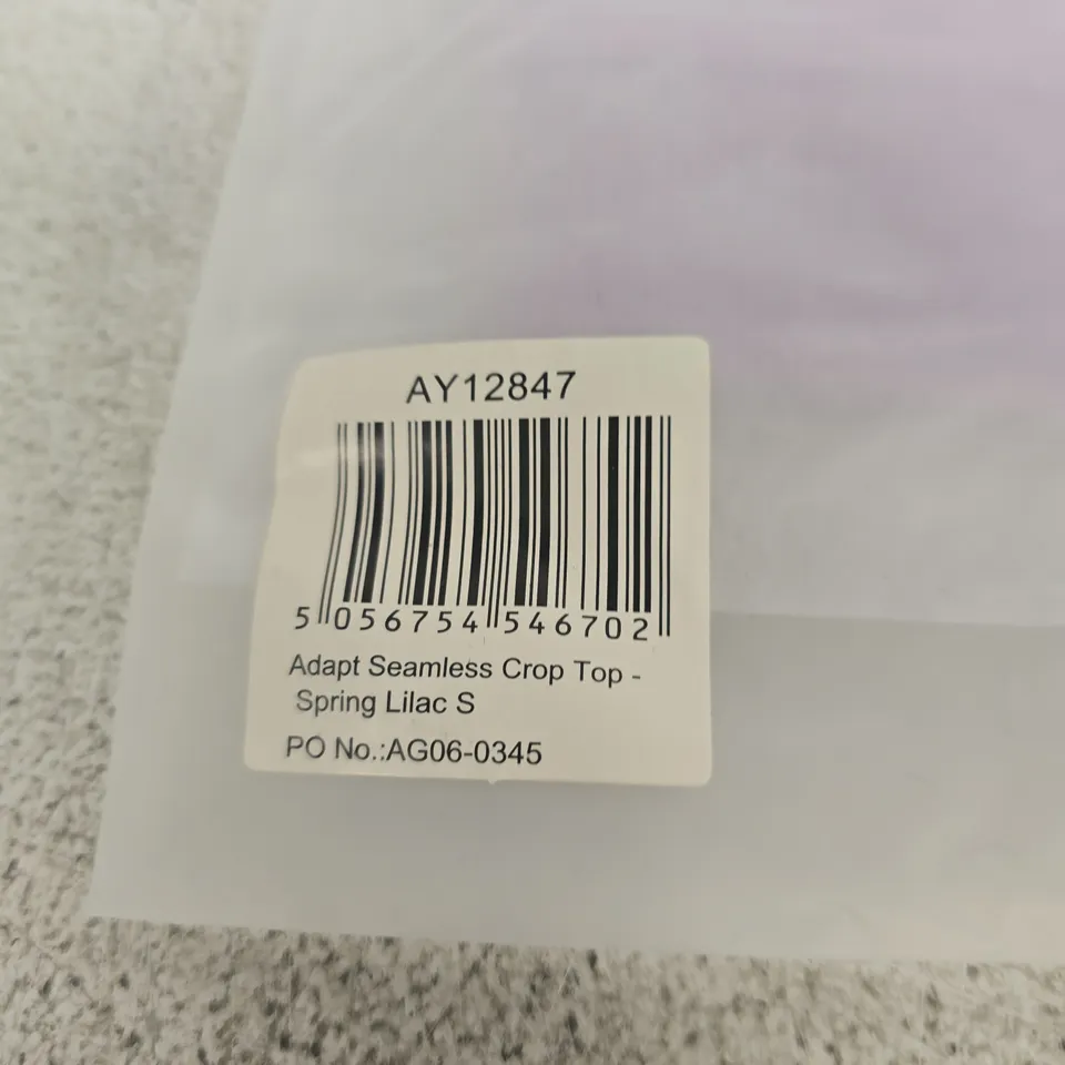 BAGGED AYBL ADAPT SEAMLESS CROP TOP – SPRING LILAC, UK SIZE S