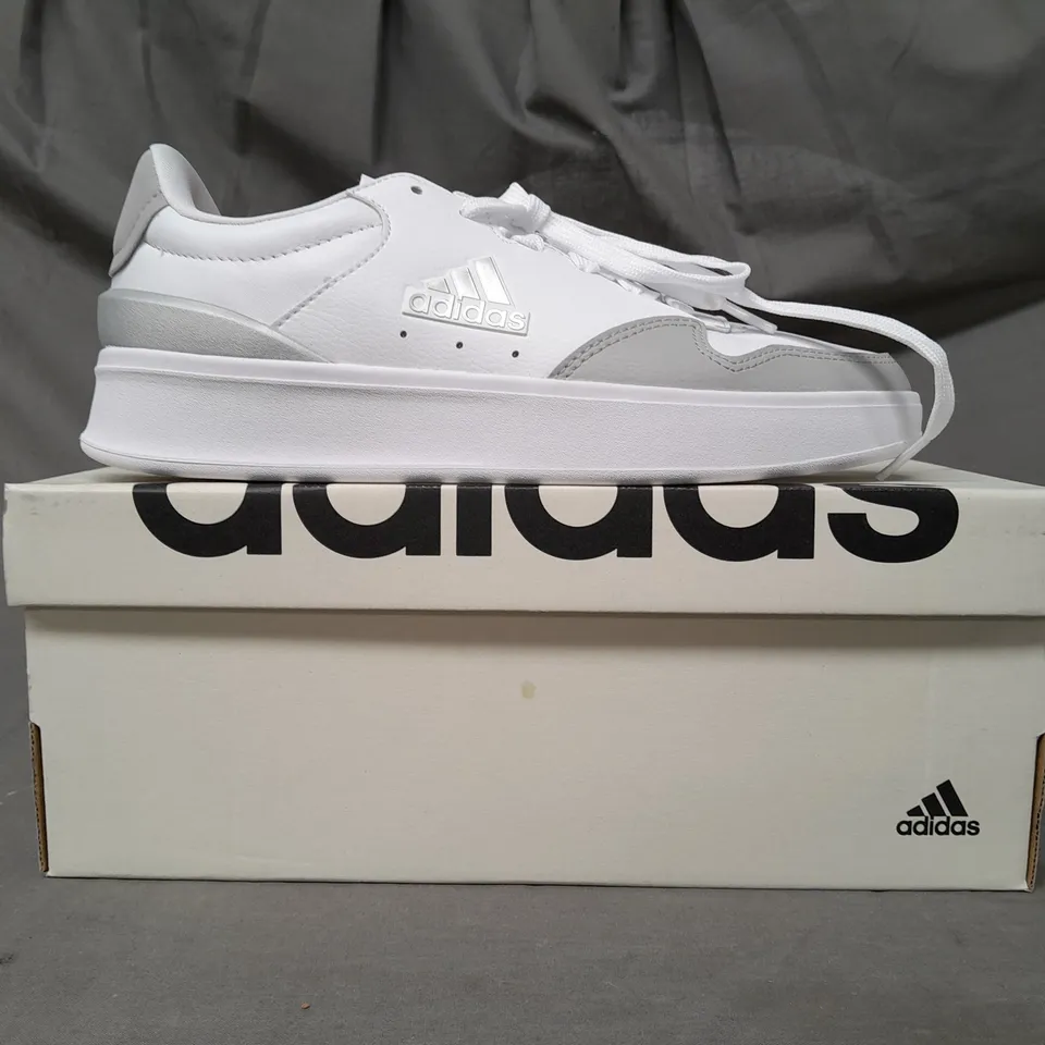 BOXED PAIR OF ADIDAS KATANA SHOES IN WHITE/GREY UK SIZE 6.5
