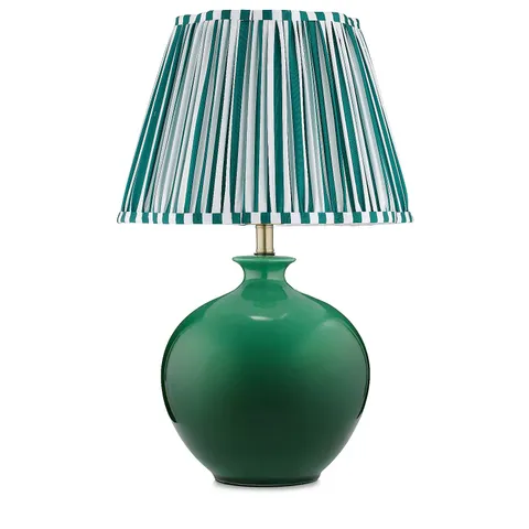 BUNDLEBERRY BY AMANDA HOLDEN CERAMIC GLAZED LAMP WITH STRIPED LAMPSHADE