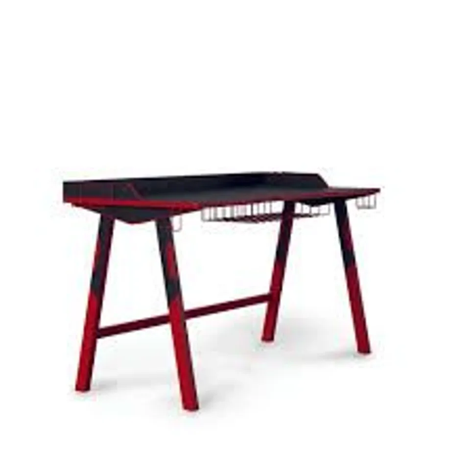 BOXED FUEGO GAMING DESK BLACK/RED