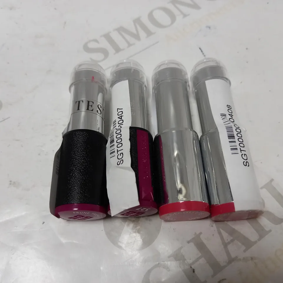 LOT OF 4 ASSORTED GIVENCHY LIPSTICKS - 2 X 327 PRUNE TRENDY & 2 X 303 CORAL DECOLLETE