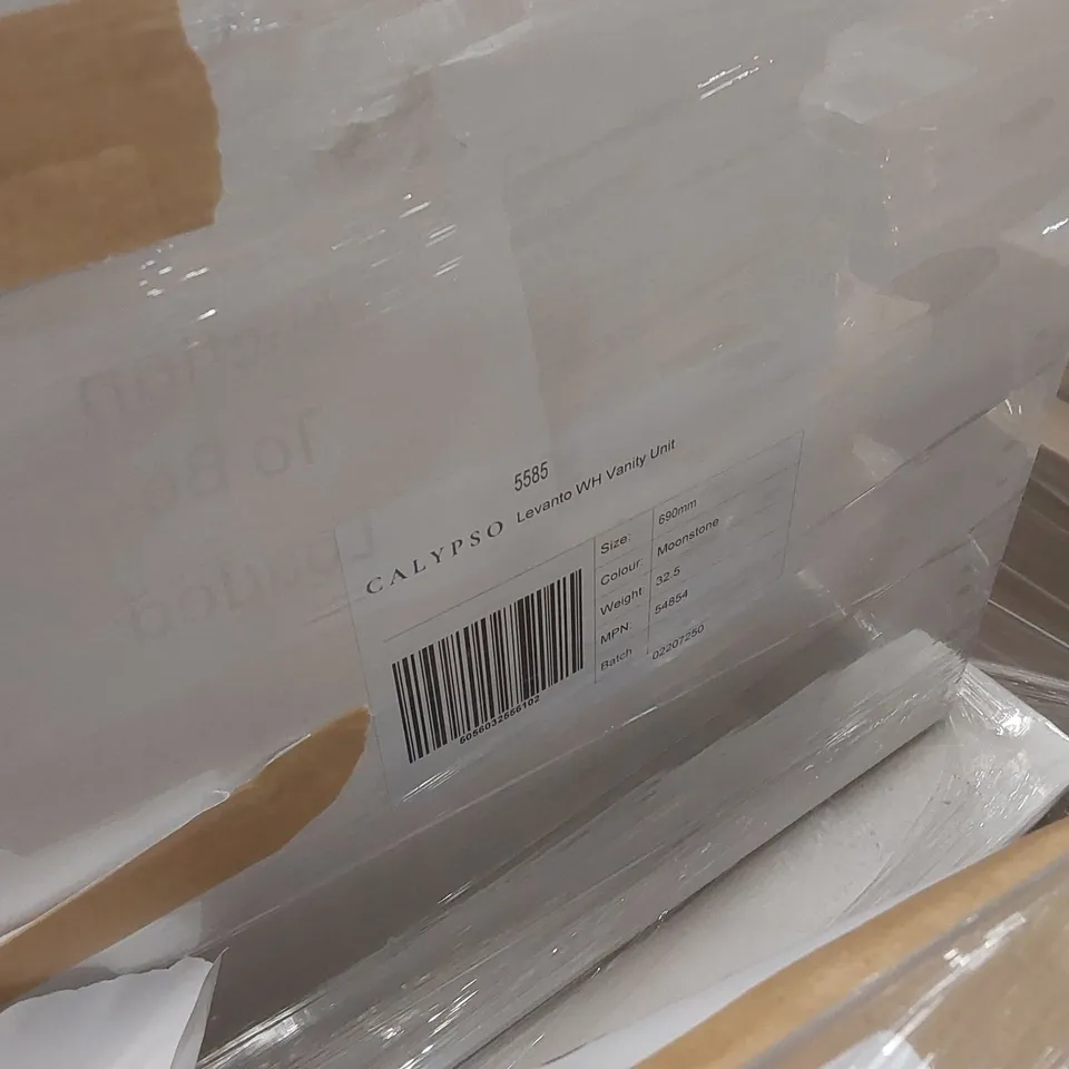 PALLET CONTAINING A LARGE QUANTITY OF ASSORTED BATHROOM FURNITURE PANELS INCLUDING: WH VANITY UNITS ECT