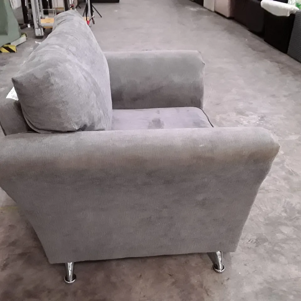 DESIGNER ARMCHAIR - GREY FABRIC