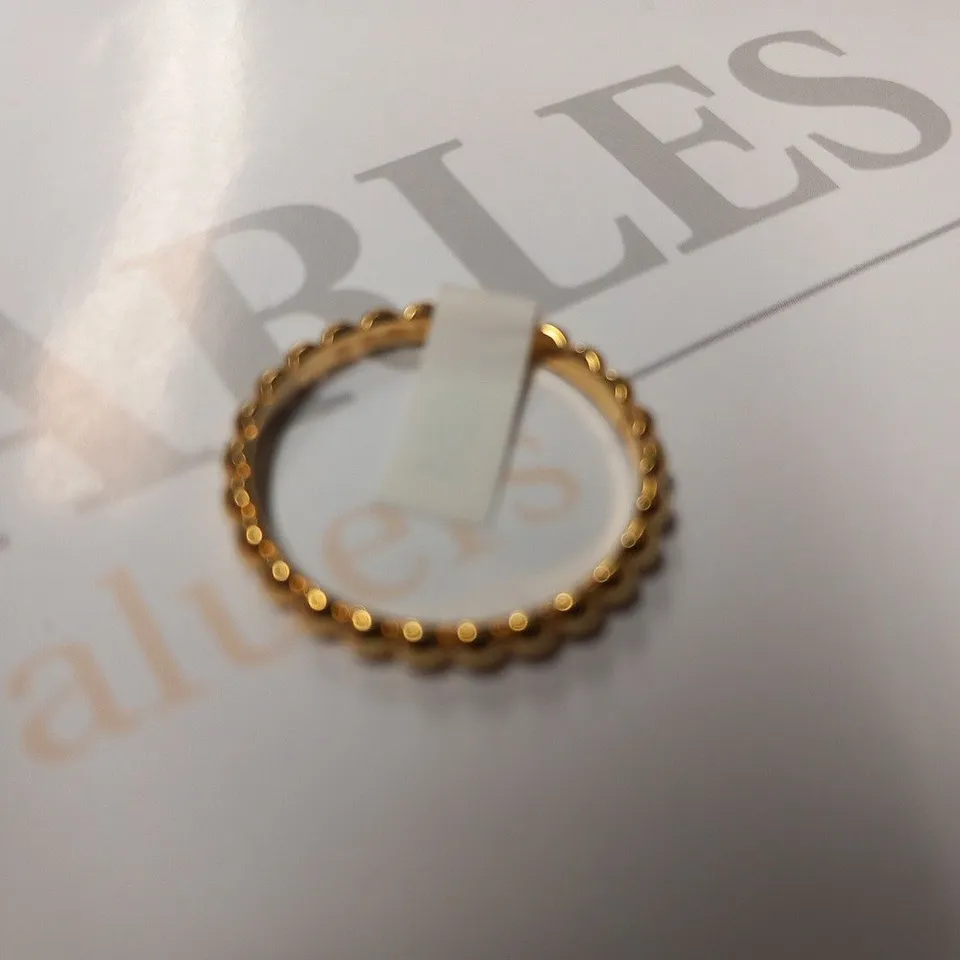 BERING GOLD PLATED BEAD RING SIZE 8