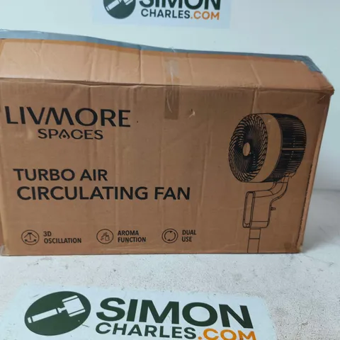 LIVMORE SPACES TURBO AIR CIRCULATING FAN – BOXED