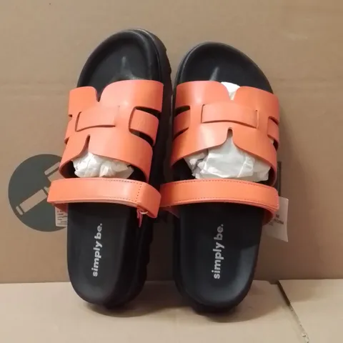 BOXED BRAND NEW APPROXIMATELY 6 SIMPLY BE PARRY WIDE FOOT SHOES ORANGE SIZE 8