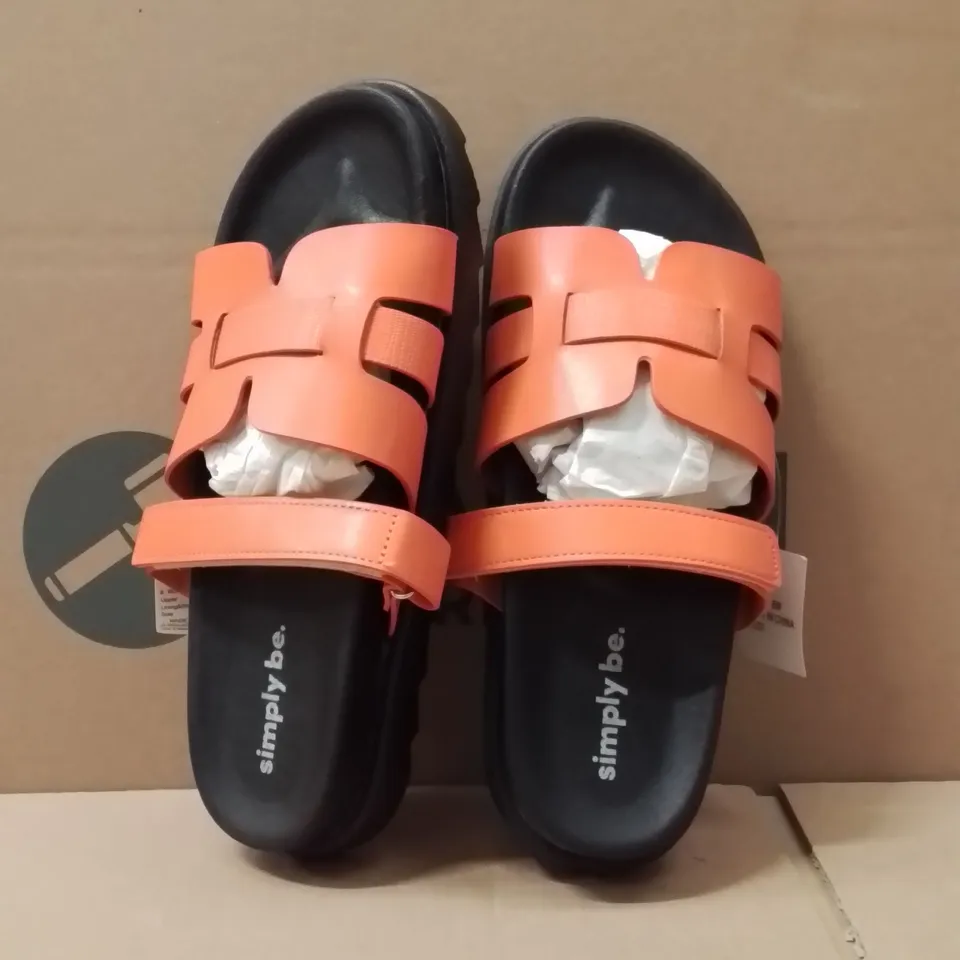 BOXED BRAND NEW APPROXIMATELY 6 SIMPLY BE PARRY WIDE FOOT SHOES ORANGE SIZE 8